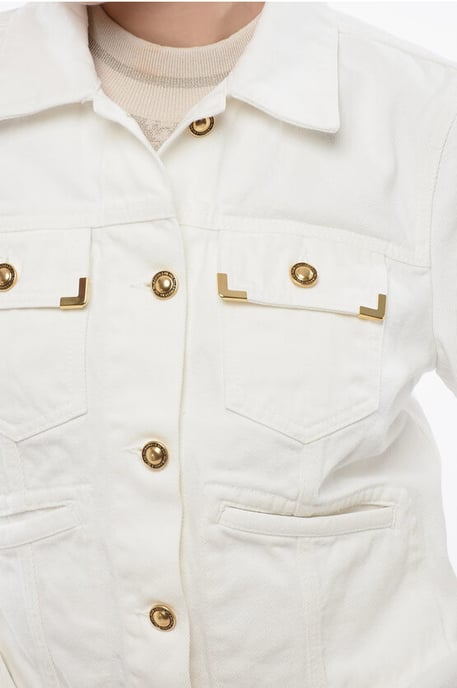 Chaqueta vaquera utilitaria en color blanco - Image 3