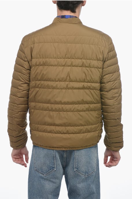 Chaqueta bomber ligera con cuello alto en marrón - Image 2