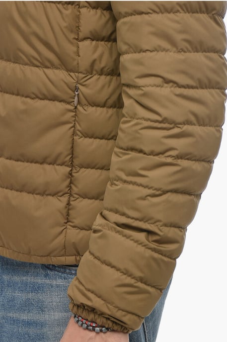 Chaqueta bomber ligera con cuello alto en marrón - Image 3