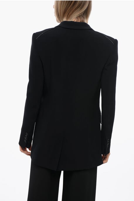 Blazer TORIKO con solapa de pico y cadena con logotipo en negro - Image 2