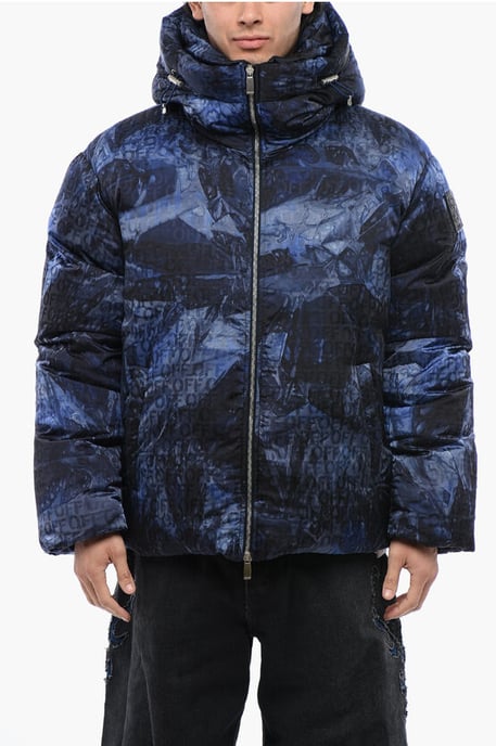 Chaqueta acolchada SIERRA LEONE con estampado de monograma en azul - Image 1