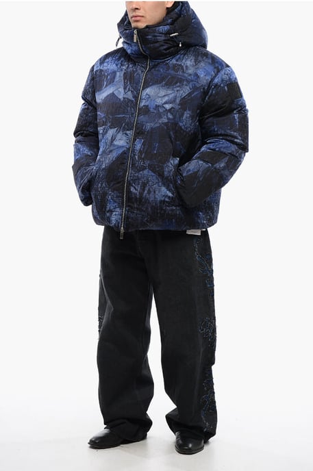 Chaqueta acolchada SIERRA LEONE con estampado de monograma en azul - Image 4
