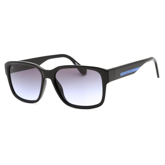 Gafas de sol Calvin Klein con montura negra, lentes degradados en gris y violeta - Image 2