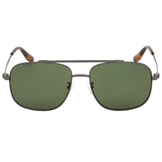 Gafas de sol BMW con montura metalizada brillante y lentes verdes - Image 1