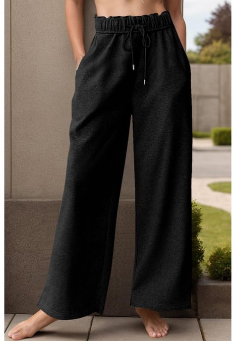 Pantalones Activos de Pierna Ancha con Cuerda para Mujer - Image 1
