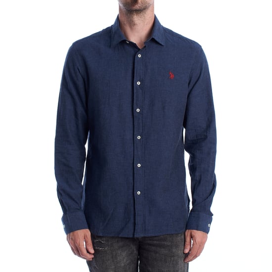 Camisa Manga Larga de Algodón y Lino US41104030 para Hombre - Image 1