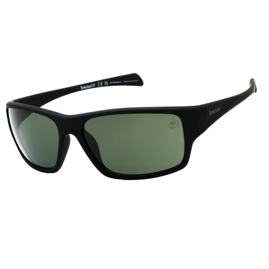 Gafas de sol Timberland con montura negra mate y lentes polarizadas verdes - Image 2
