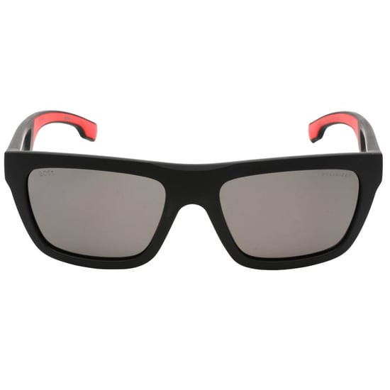 Gafas de sol Hugo Boss con lentes polarizadas en negro mate y gris - Image 1