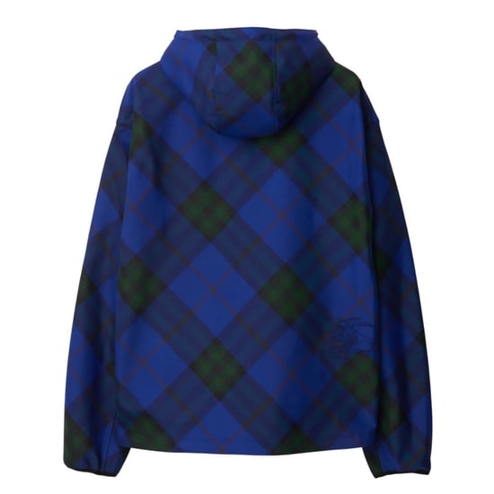 Chaqueta con capucha y cuadros azules de Burberry - Image 2