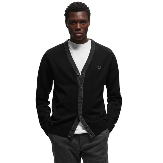 Cárdigan Con Tapeta De Chenilla Negra De Fred Perry - Image 2
