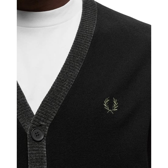 Cárdigan Con Tapeta De Chenilla Negra De Fred Perry - Image 3