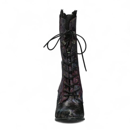 Botas altas de tacón de cuero victoriano gótico para mujer Laura Vita Alcbane 0351 con diseño floral violeta - Image 4