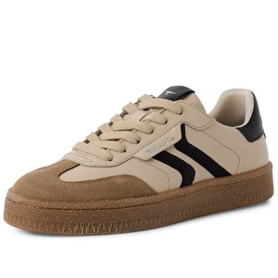 Zapatillas Tamaris de ante beige con cordones para mujer - Image 3