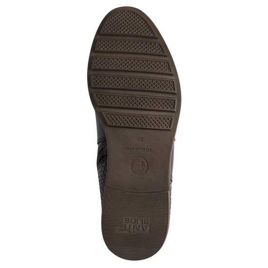 Botines moteros Tamaris para mujer de piel marrón moca con hebilla y cremallera - Image 6
