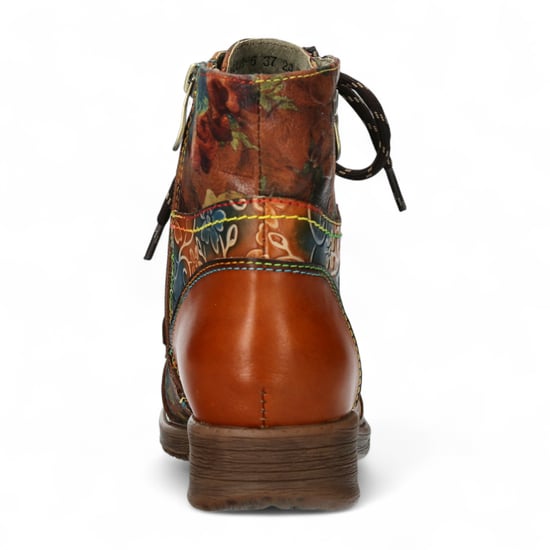 Botines victorianos góticos de cuero con diseño floral en marrón camel de Laura Vita Anita 006 para mujer - Image 6