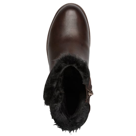 Botines Tamaris de invierno para mujer, de piel marrón moca, con hebilla y cremallera - Image 5