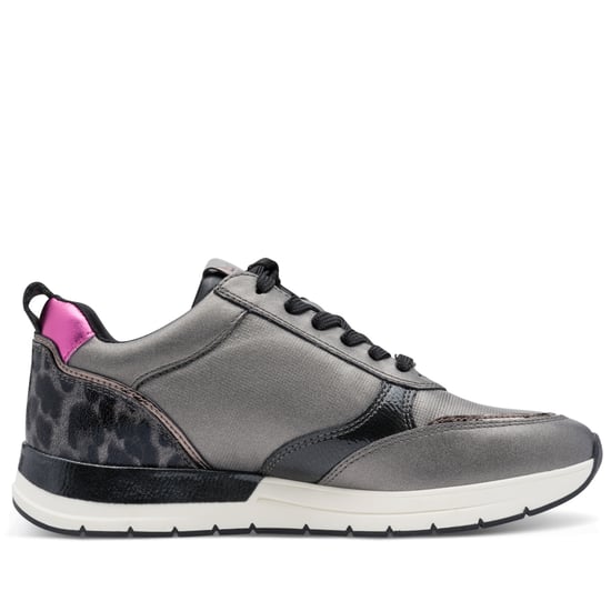 Zapatillas deportivas Tamaris para mujer, con cordones, cremallera y diseño moderno en color peltre, plateado y rosa - Image 1