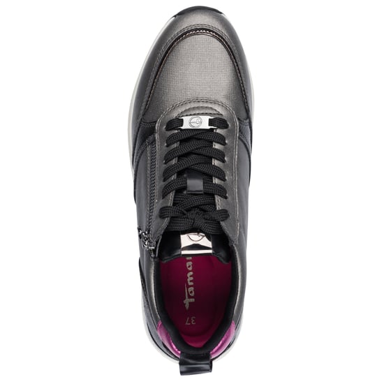Zapatillas deportivas Tamaris para mujer, con cordones, cremallera y diseño moderno en color peltre, plateado y rosa - Image 5