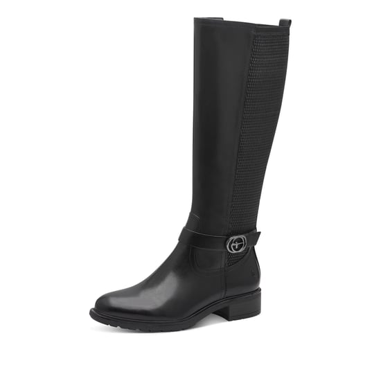 Botas de montar hasta la rodilla de cuero negro para mujer de Tamaris - Image 3