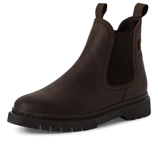 Botines Chelsea clásicos de piel marrón para mujer de Tamaris - Image 3