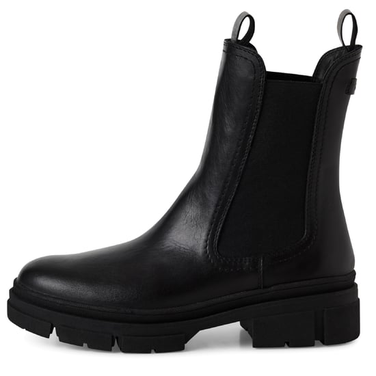 Botines Chelsea altos clásicos de piel negra Tamaris para mujer - Image 4