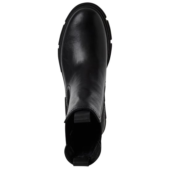 Botines Chelsea altos clásicos de piel negra Tamaris para mujer - Image 5