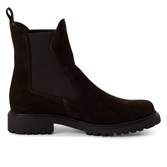 Botines Chelsea altos clásicos de piel marrón moca para mujer de Tamaris - Image 1