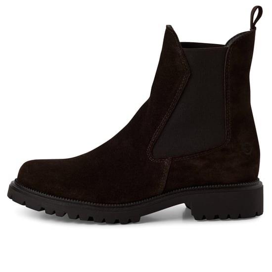 Botines Chelsea altos clásicos de piel marrón moca para mujer de Tamaris - Image 4