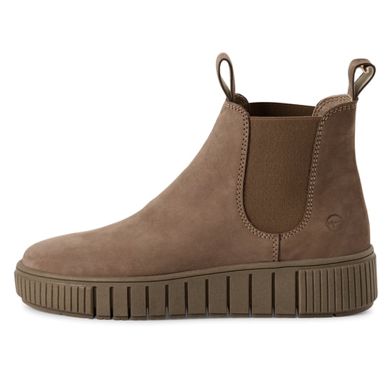 Botines Chelsea Tamaris de piel marrón topo para mujer - Image 4