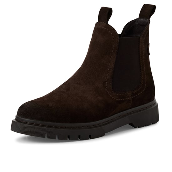 Botines Chelsea clásicos Tamaris para mujer en ante marrón moca - Image 3