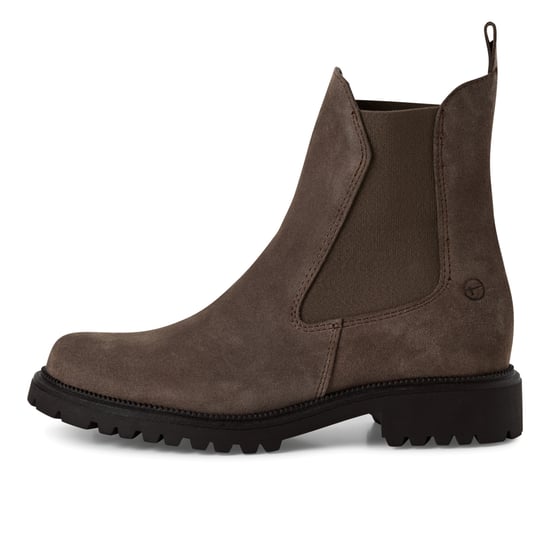 Botines Chelsea altos clásicos de piel marrón topo para mujer de Tamaris - Image 4