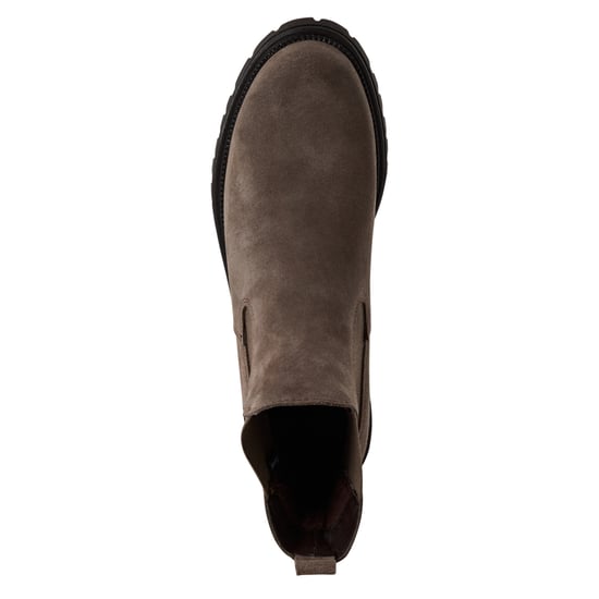 Botines Chelsea altos clásicos de piel marrón topo para mujer de Tamaris - Image 5