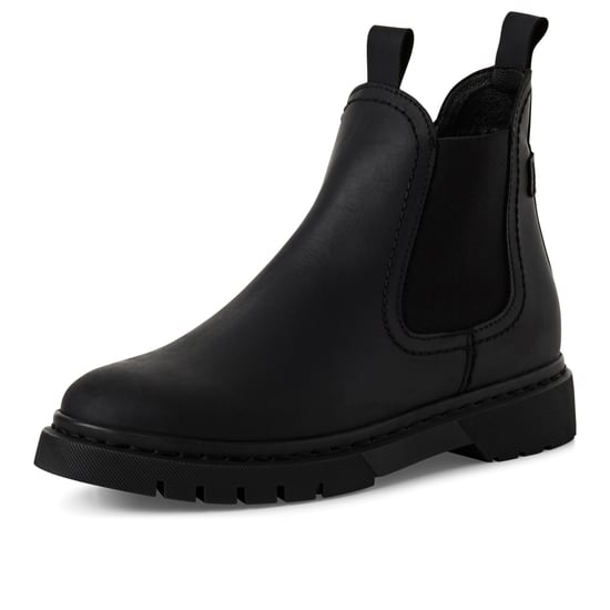 Botines Chelsea clásicos de piel negra para mujer de Tamaris - Image 3
