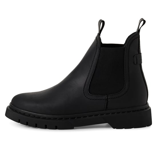 Botines Chelsea clásicos de piel negra para mujer de Tamaris - Image 4