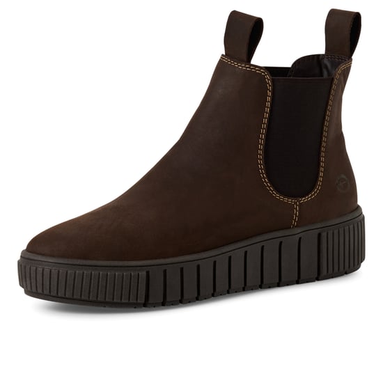 Botines Chelsea de piel marrón para mujer de Tamaris - Image 3