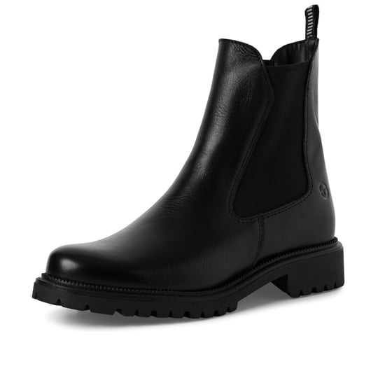 Botines Chelsea altos clásicos de piel negra para mujer de Tamaris - Image 3