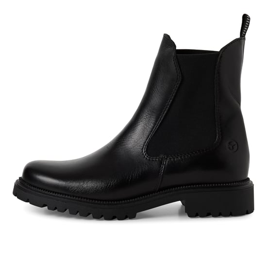 Botines Chelsea altos clásicos de piel negra para mujer de Tamaris - Image 4
