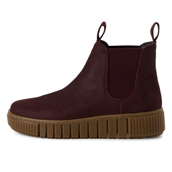 Botines Chelsea Tamaris de piel burdeos para mujer - Image 4