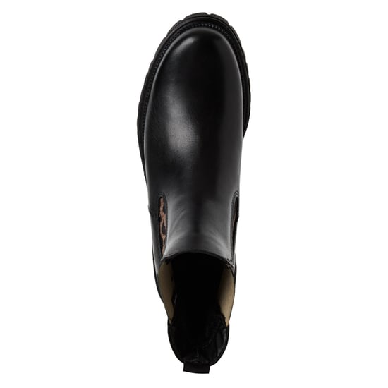Botines Chelsea altos clásicos de piel de leopardo negra para mujer de Tamaris - Image 5