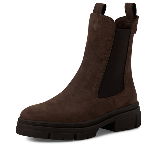 Botines Chelsea altos clásicos de Tamaris para mujer, de piel marrón moca - Image 3