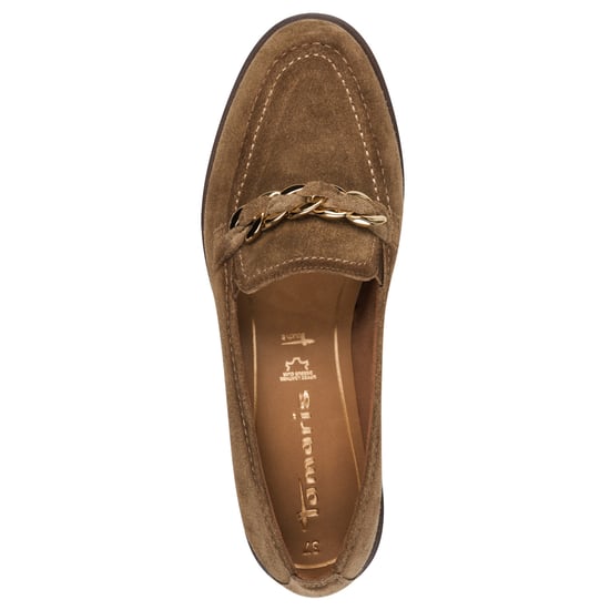 Mocasines Tamaris para mujer de piel de ante marrón camel - Image 5