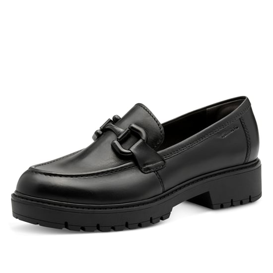 Mocasines Tamaris de piel negra para mujer, con plataforma y cierre de cordones - Image 3