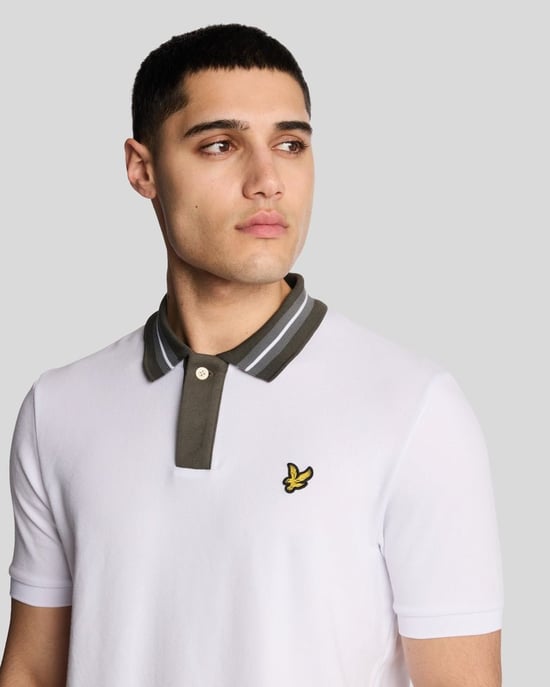 Camiseta Polo de Cuello con Contraste Lyle & Scott - Blanca - Image 4