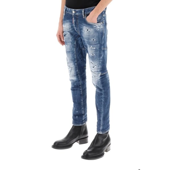 Vaqueros azules rotos reforzados con salpicaduras de pintura Tidy Biker de Dsquared2 - Image 3