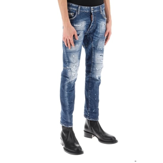 Vaqueros azules rotos reforzados con salpicaduras de pintura Tidy Biker de Dsquared2 - Image 4