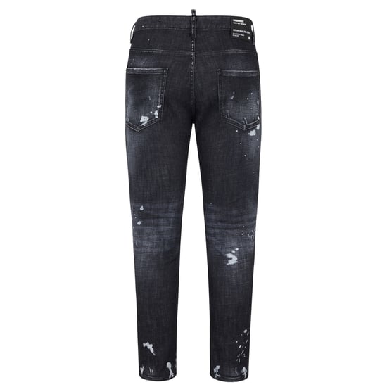 Dsquared2 Skater Jean Vaqueros con lavado negro y muslos rasgados con salpicaduras de pintura - Image 2