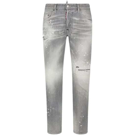 Vaqueros skater con lavado gris claro y salpicaduras de pintura de Dsquared2 - Image 1