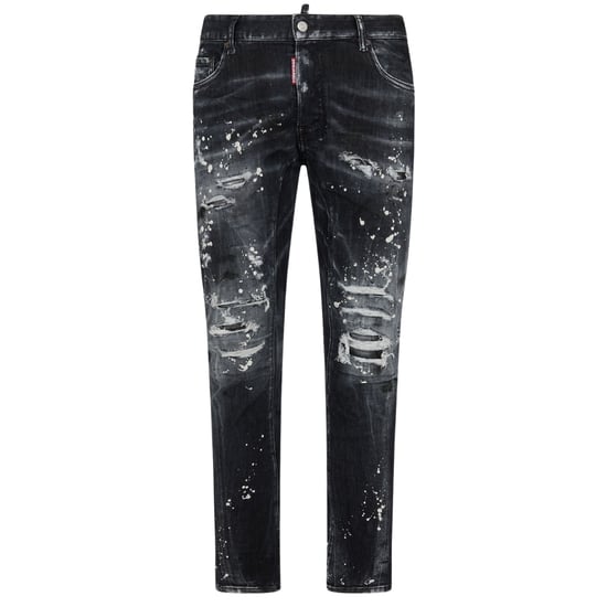 Vaqueros negros rotos reforzados con salpicaduras de pintura Tidy Biker de Dsquared2 - Image 1