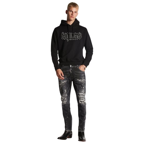 Vaqueros negros rotos reforzados con salpicaduras de pintura Tidy Biker de Dsquared2 - Image 3