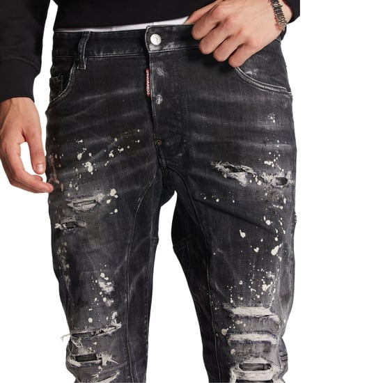 Vaqueros negros rotos reforzados con salpicaduras de pintura Tidy Biker de Dsquared2 - Image 4